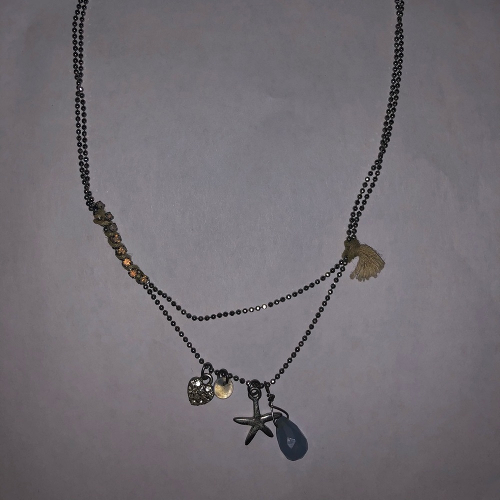 American Eagle Beach Theme Necklace with Opals